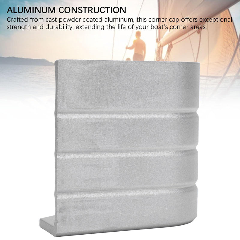 Yoidesu 2Pcs Pontoon Corner Cap, Aluminum Boat Deck Corner Cap for 90 Deg Rounded Corners, Height: 3-1/8in to 3-3/16in Top 3-1/8in to 3-3/16in