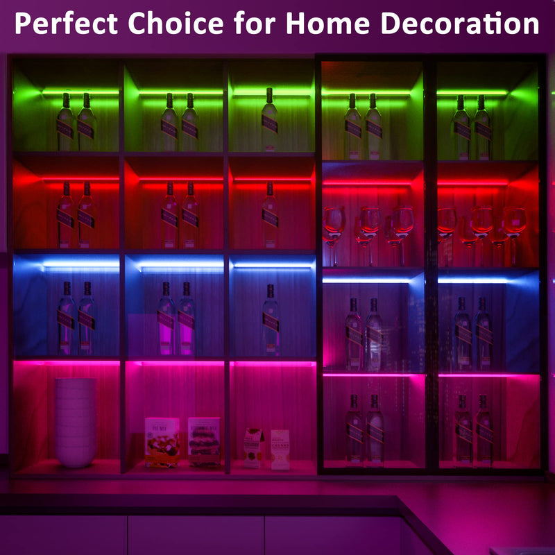3 Pcs RGB Under Cabinet Lights Kit, Smart App and Remote Control Under Cabinet Lighting, Dimmible Under Counter Lights for Kitchen, Plug in LED Lights for Cabinet, Counter, Workbench, Desk Multicolor 3 Pack