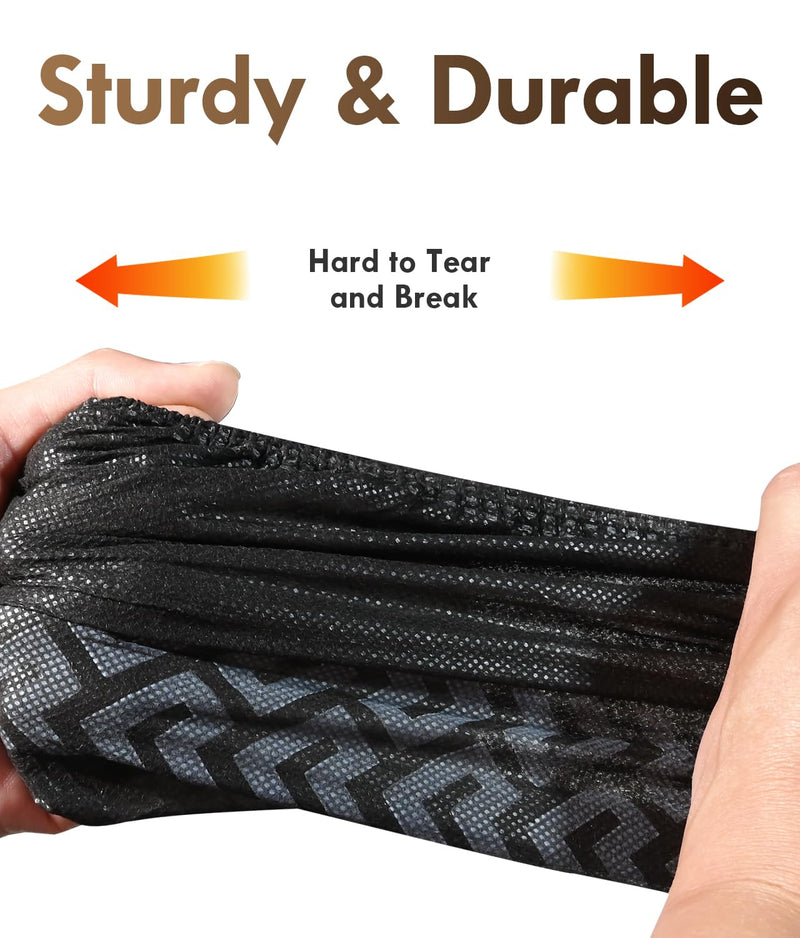 Recycable Shoe Covers Disposable - Black Shoe Covers for Indoors,50Pcs Booties for Shoe cover,Fits Up To 11 US Men and 13 US Women Size,Recyclable Non-Woven Fabric Black Set of 50(XL)
