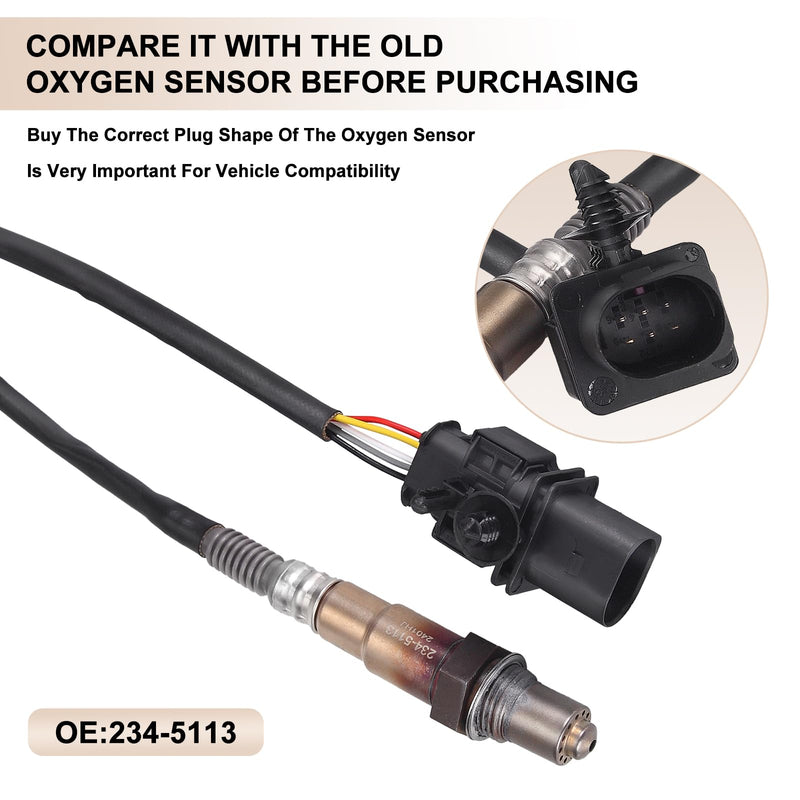 Oxygen O2 Sensor Upstream 234-5113 Fits for F150 2009-2015, Explorer 13-15, Escape Fusion 09-12, Focus Mustang E450 09-14, for Lincoln MKS MKT MKC 10-15, for Mazda Tribute 09-10