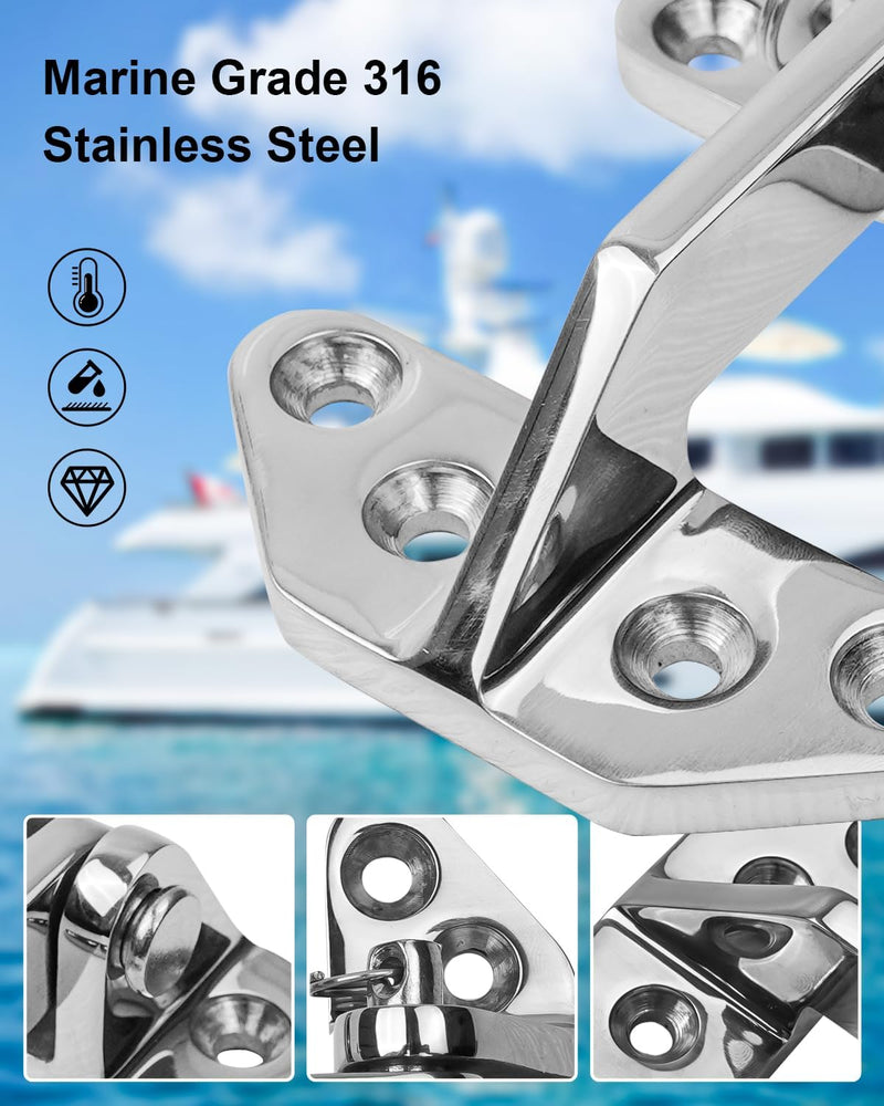 2pcs Marine Hatch Hinge for Ship Kayak RV Yacht | 3.62" x 2.87" 316 Stainless Steel Long Reach Boat Door Hatch Hardware