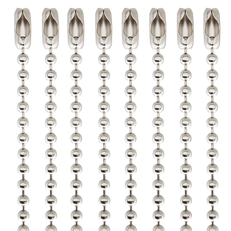 Stainless Steel Ball chain Tag Key Chain Connector 6 Inch Long 2.4mm Bead Dia 100 Pcs - NewNest Australia