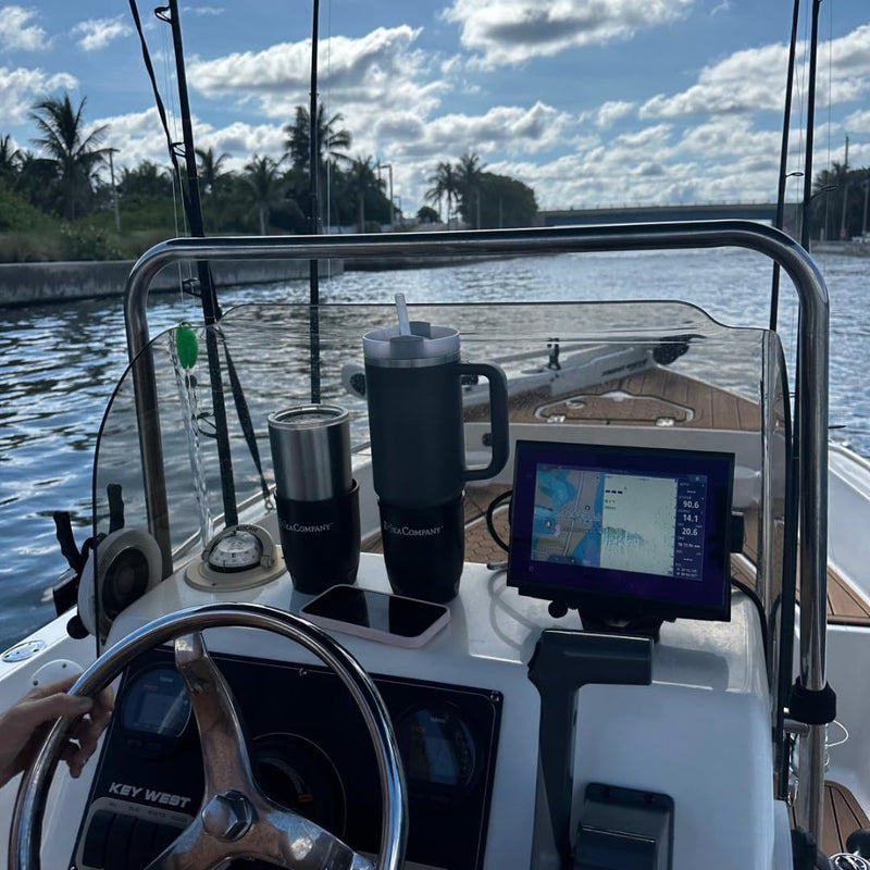 E-Sea Cup Original-(Black). Heavy-Duty Suction Mounted Cup Holder. Perfect for Boats, Paddle Boards, Kayaks and More!