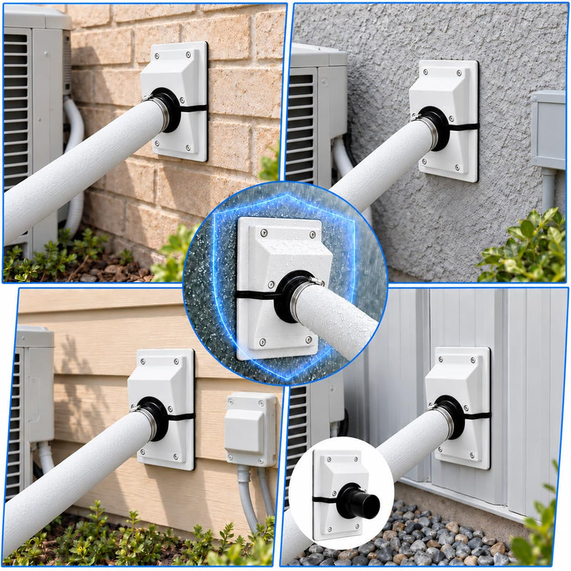 HVAC Wall Penetration & Line-Set Cover Kit White