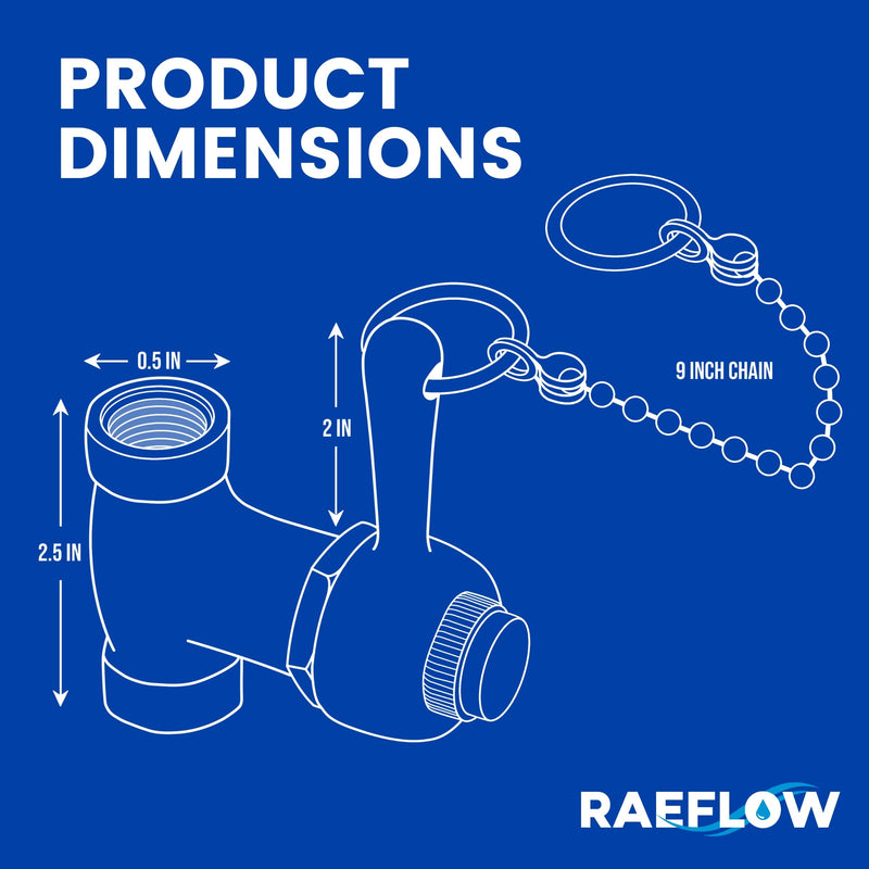 Self-Closing Shower Valve with Pull Chain, Chrome, Indoor or Outdoor Use