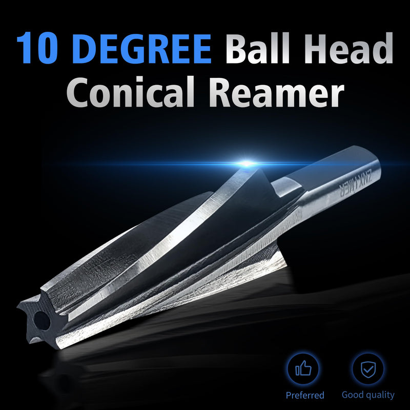 10 Degree Ball Joint Tapered Reamer, Tapered Ball Joint Reamer for 1-1/2" Per Foot Taper, for Fitting Ball Joints and Tie Rod Ends, Made of 6542 High-Speed Tool Steel (10 Degree) 10 Degree