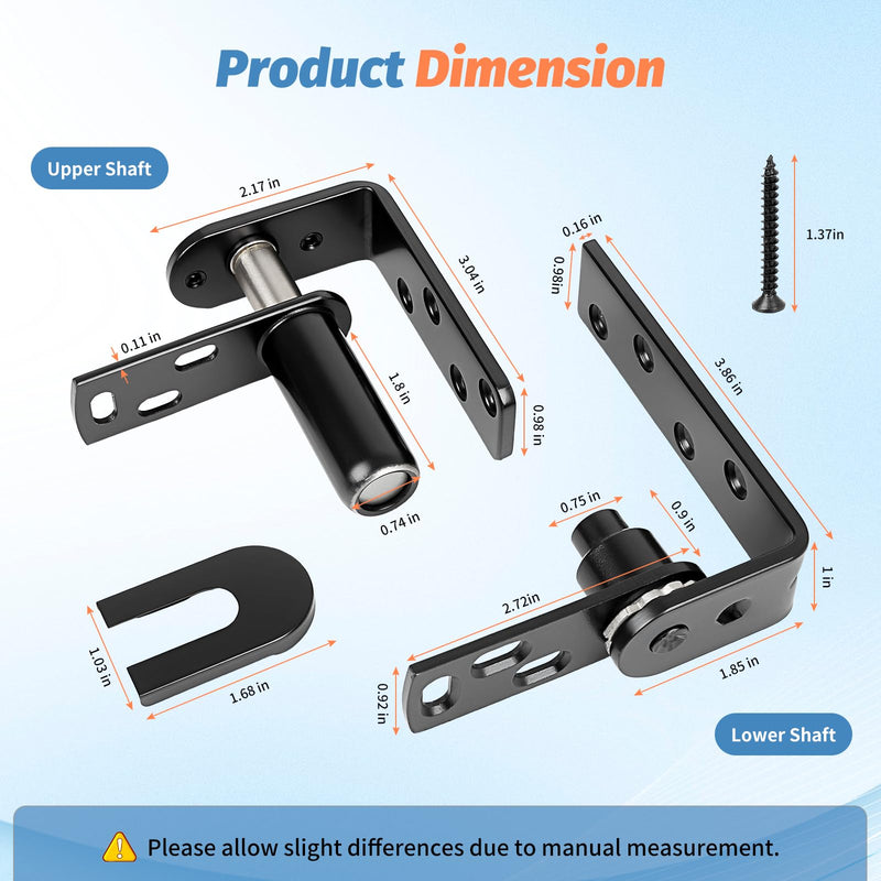 Heavy Duty Saloon Door Hinges, 304 Stainless Steel Black Double Swing Self-Return Door Hinges for Cafe, Bar, Barn, Courtyard, 1 Pack
