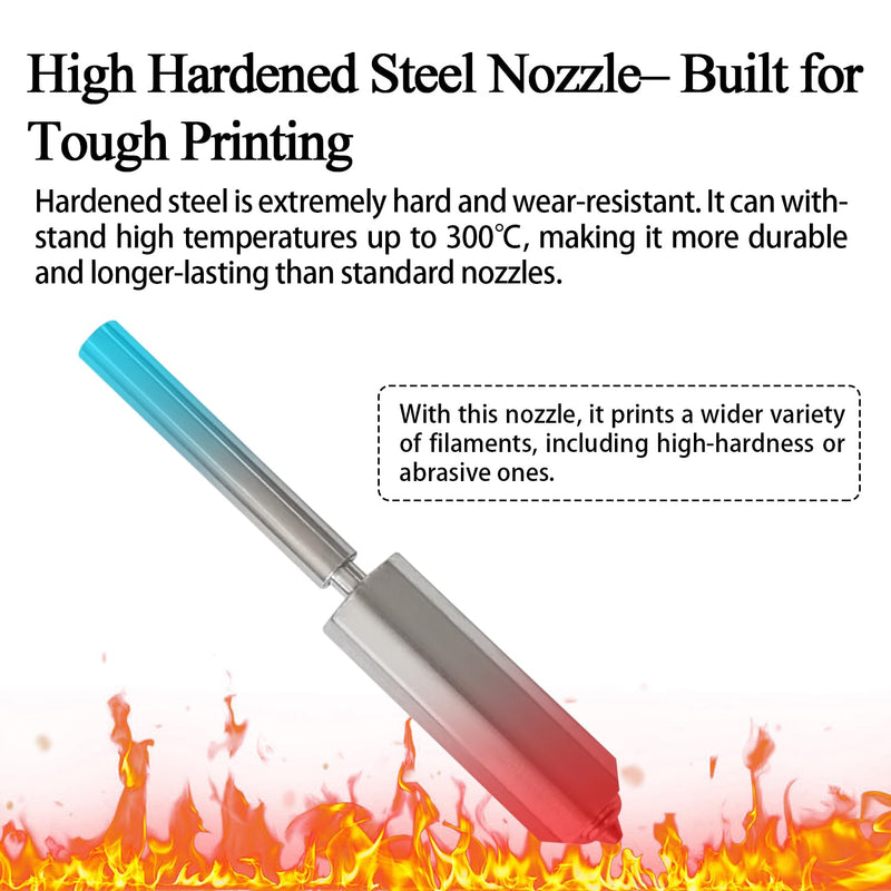 2PK 0.25mm Hardened Steel Integrated Nozzle for Anycubic Kobra S1 Max | Integrated Leak-Free, Precision Accuracy, Quick Swap Kit, High Speed 600mm/s, 32mm³/s High Flow Includes 2PCS Silicone Cover
