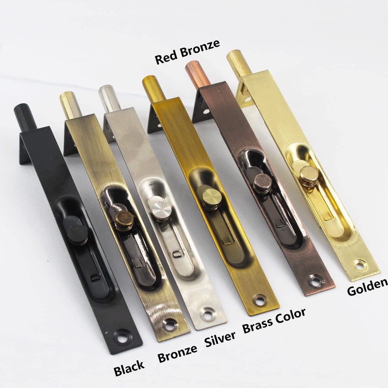 8 Inch Stainless Steel Concealed Door Lock Flush Slide Latch Bolt with Screws Silver (4 Pieces) 8 Inch
