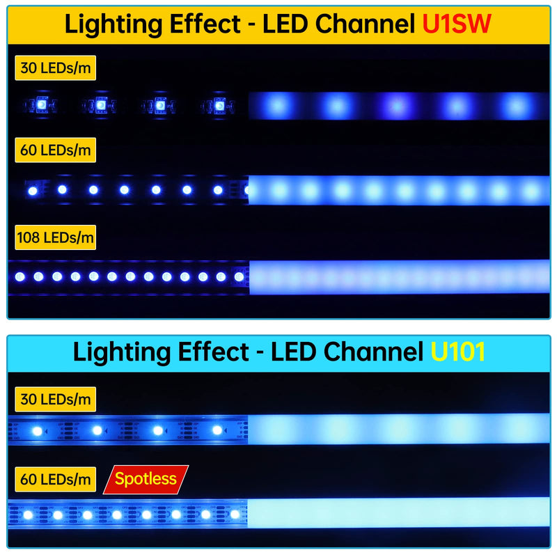 Muzata 3PACK 33FT/10M Continuous Milky White LED Cover Tape Light Seamless Plastic for U1SW U Shape Anti-UV Channel LC03 WW (ONLY Cover No Aluminum LED Channel Included) 15mm*4mm Milky White-Continuous