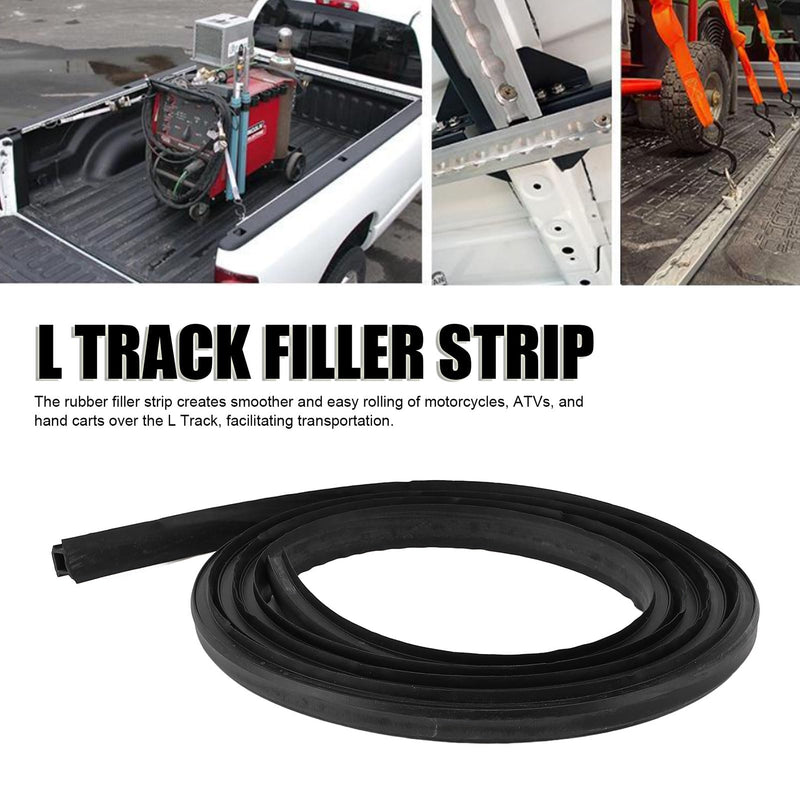 L Track Filler Strip, L Track Cover Strip 2m Rubber Protective L Track Filler Press in Cover Strip for Easy Rolling Motorcycle ATV Hand Cart