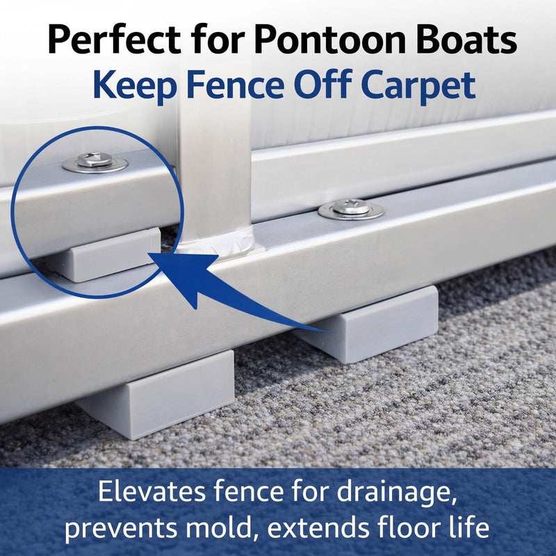 Pangda 32 Pcs Pontoon Fence Riser Kit Pontoon Boat Rail Spacers for Rising Boat Railing Nylon Gray Eliminate Pooling Water on the Deck 1/2"