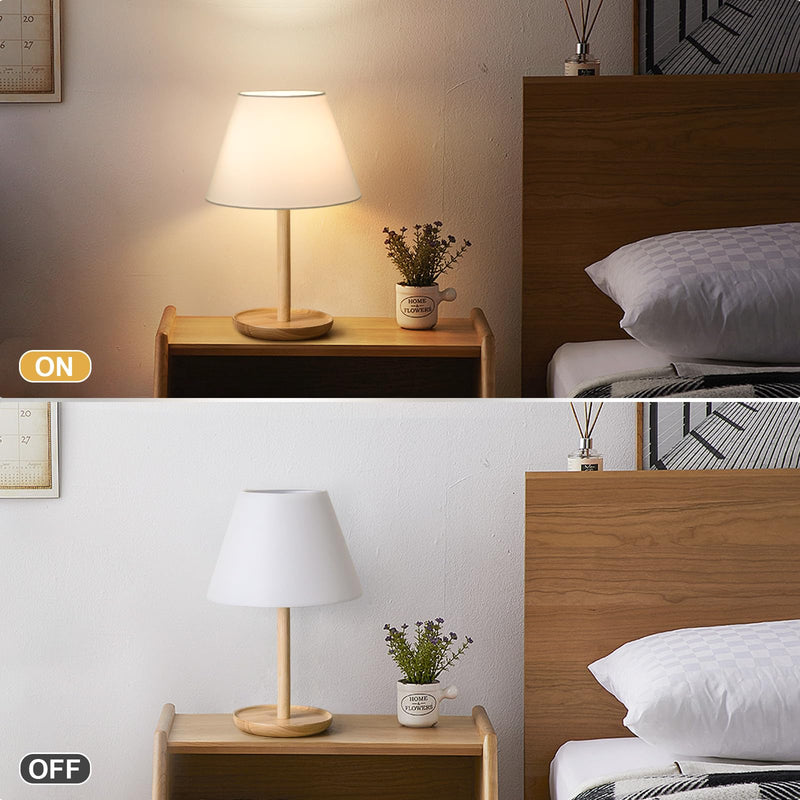 Small Lamp Shades Set of 2, White Lamp Shades for Table Lamps 5.5" Top x 10" Bottom x 6.6" High, Fabric Lampshade Replacement for Bedside Lamp, Wall Sconces, Spider Fitter, Clip on Adapters Included