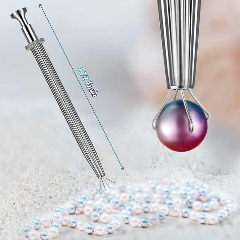 Honoson 3 Pack Diamond Tweezers Gem Stone Jewelry Locking Tweezers Stainless Steel Diamond Claw Holder Beads Ball Grabber Jewelers Pick up Tool Tongs for Jewelry Making(Claw and Tweezers) Claw and Tweezers