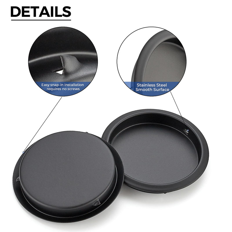 Ravinte 6 Pack Closet Door Finger Pull 2-1/8", Sliding Closet Door Hardware Easy Snap-in Installation, No Nails Needed Black