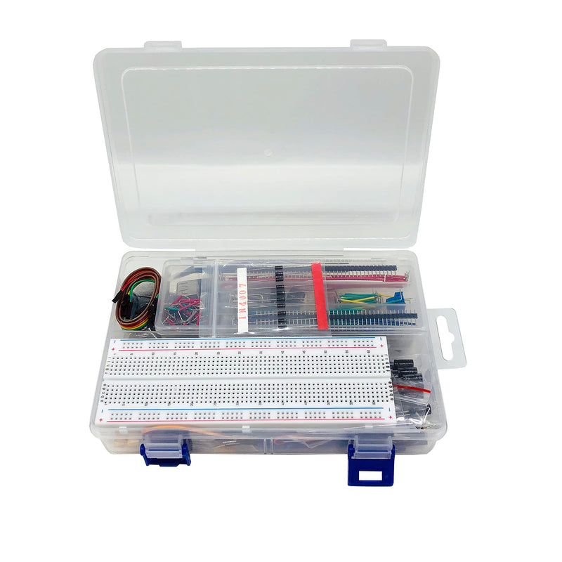 Electronics Component Fun Kit, Component for Arduino/Raspberry Pi, Breadboard, Power Supply Module, Jumper Wire, LED Diode, Resistors, Tact Switch, Potentiometer, Capacitor, Transistor