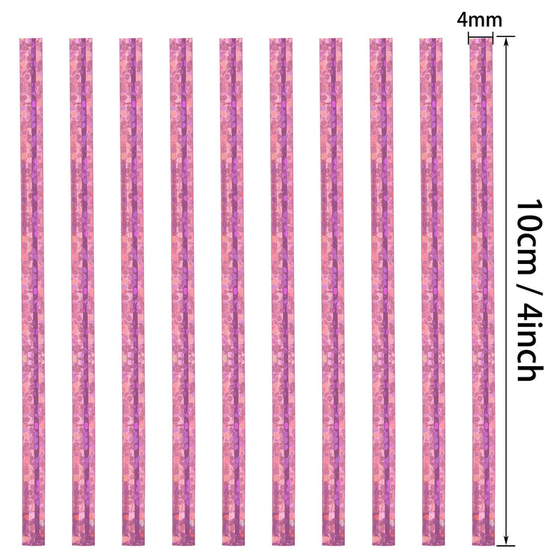 Mini Skater 4" Metallic Twist Ties Foil Bread Ties for Packaging Bakery Cake Pops Candy Goodies Cookies Gift Cellophane Treat Bags Christmas Wedding Party Favor Supplies,500Pcs (Pink) Pink