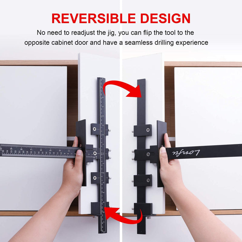 Cabinet Hardware Jig for Handles, Adjustable Template with Convenient and Precise Installation for Door and Drawer Knobs,Pulls,Tool Accessories Jig of Aluminum Alloy Alloy Steel A-Normal