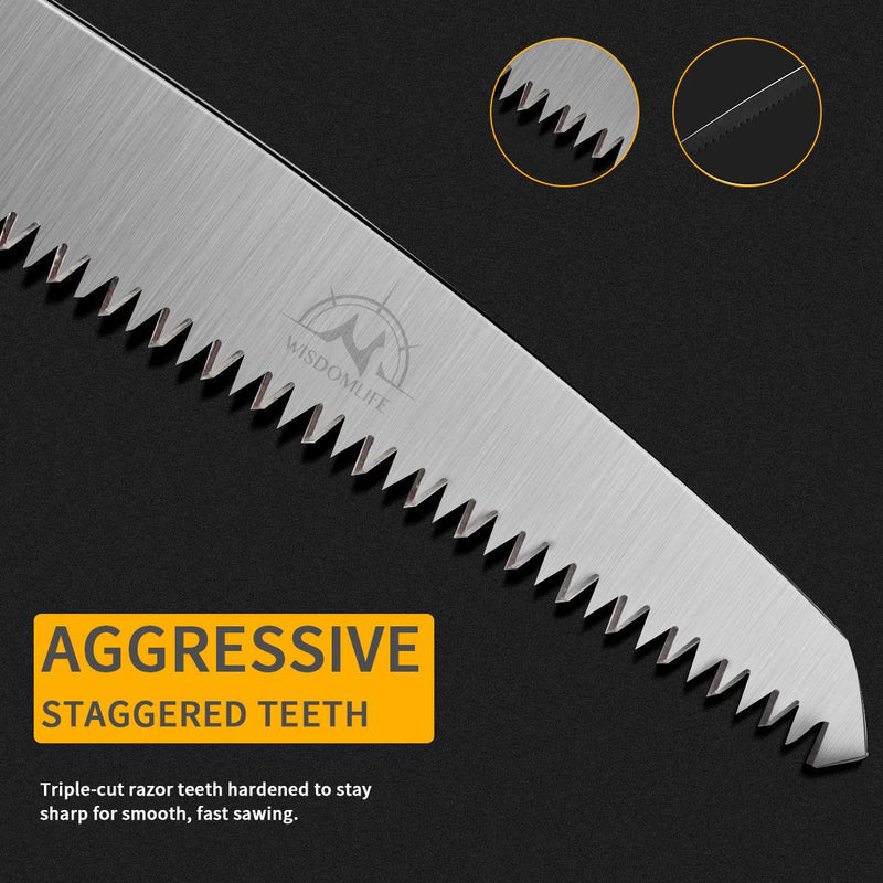 Folding Pruning Saw, Premium Folding Hand Saw with Secure Lock Comfort Soft Grip for Garden or Tree Pruning, Camping, Wood Working(Orange+Black) Orange/Black