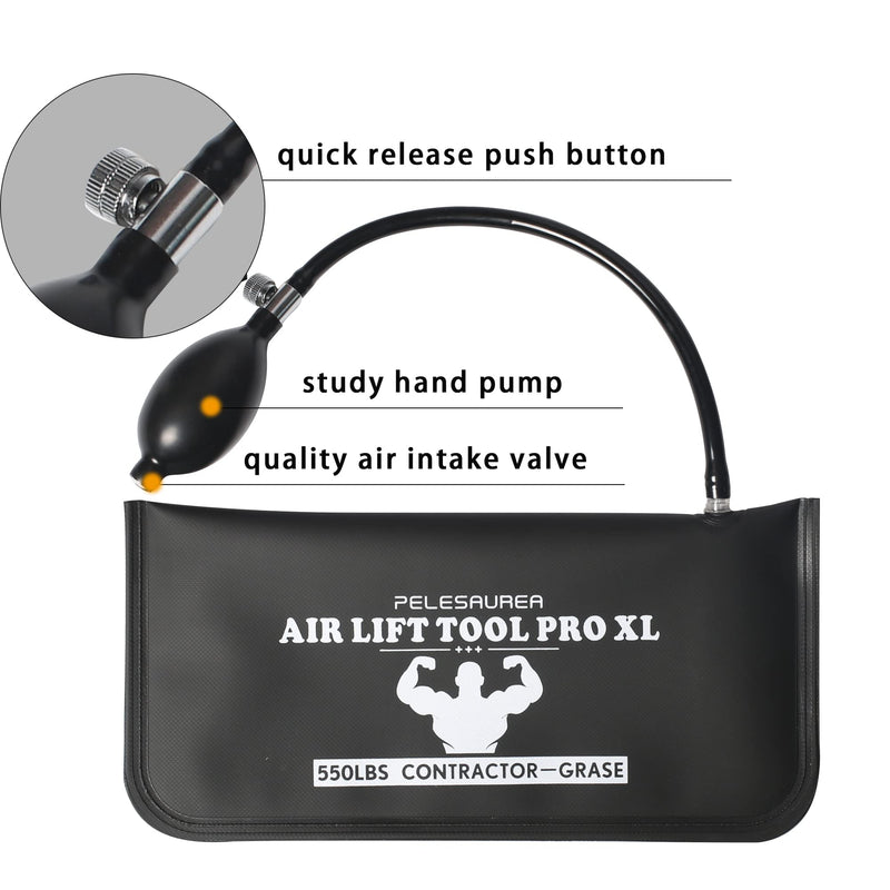 Air Wedge Bag 2pcs, Inflatable Air Shim with Pry Bars, Commercial Grade Air Wedge Pump Kit 001