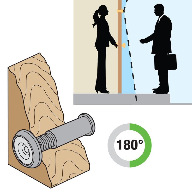Prime-Line U 9893 Door Viewer, 1/2 In. x 180 Degree, Solid Brass Housing, Plastic Lens, Polished Brass Finish (Single Pack) 1 Count (Pack of 1)