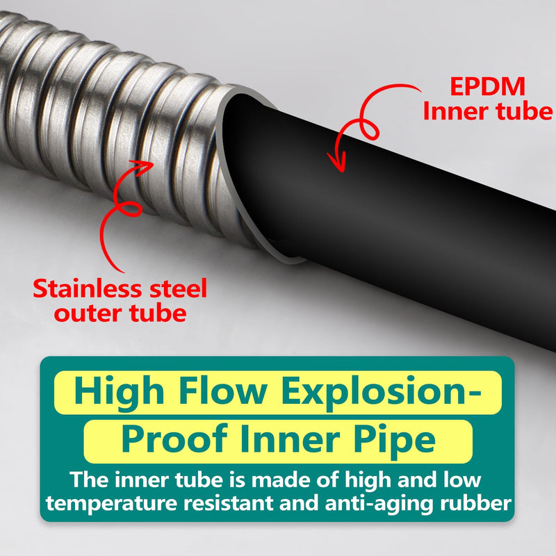 TRIPHIL Kink-free Shower Hoses 71" Extra-long for Handheld Shower Head Hose Replacement Flexible Metal Bath Tub Hose Tube Extension Anti-twist Brass Connectors Stainless Steel Brushed Nickel 71-Inch 71 Inches