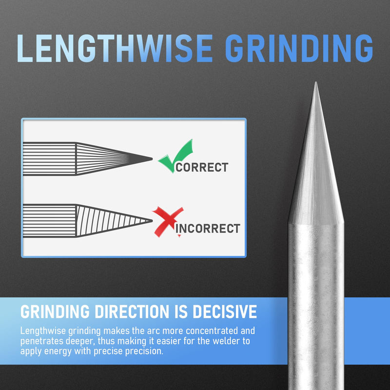 YESWELDER TIG Tungsten Electrode Pre-Sharpened Welding Tungsten Rod 2% Lanthanated 3/32" x 7" (Blue, WL20/EWLa-2) 10-pk 3/32'' Blue (2% Lanthanated)