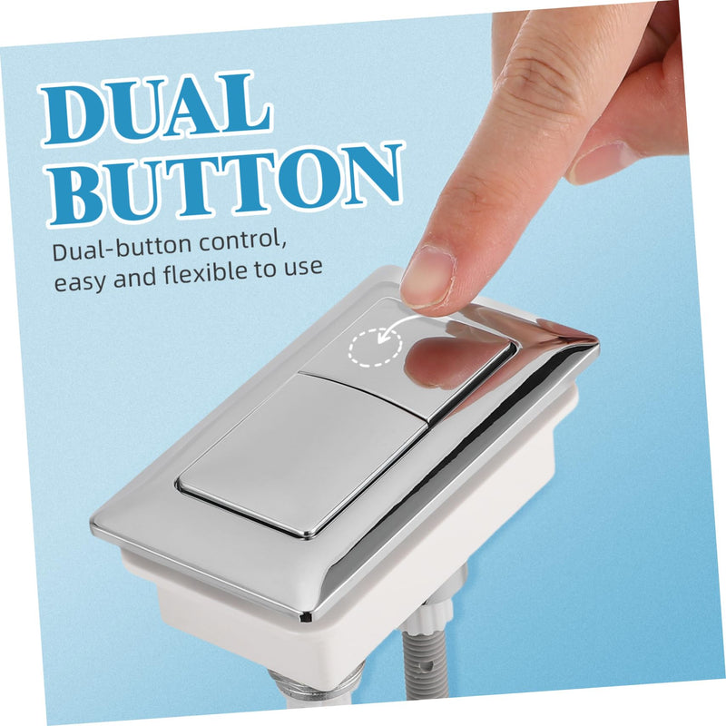 DOITOOL Rectangular Dual Flush Toilet Button Replacement Water Tank Push Button for Toilet Tank Flush Systems Universal Top-of- Push Actuator 5.51X3.34X1.77In 1 Pack