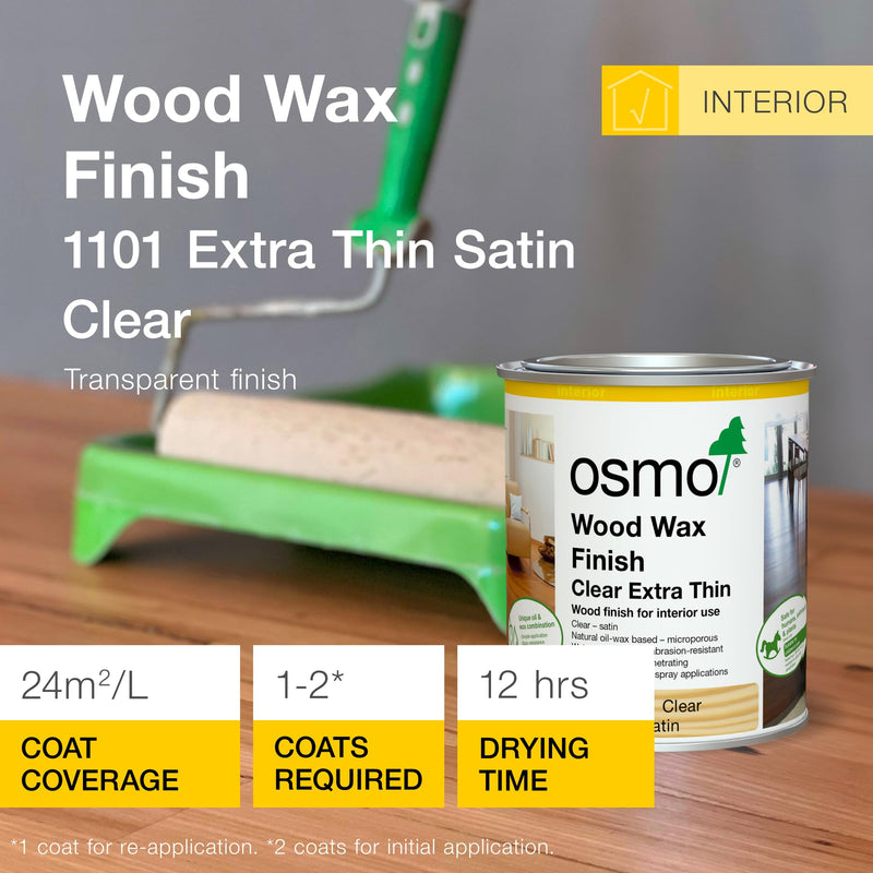 Osmo Wood Wax Finish Extra Thin - 1101 Clear - .75 Liter