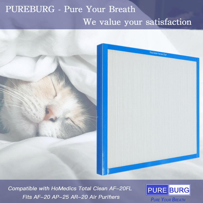 PUREBURG AF-20FL Filter Compatible with HoMedics Total Clean Air Purifier