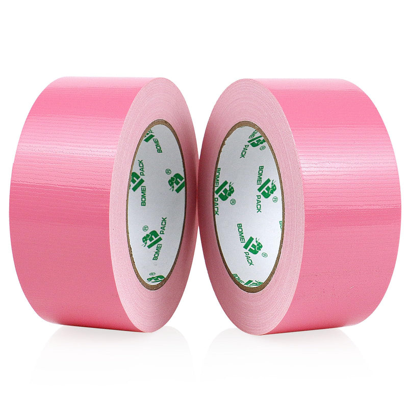 BOMEI PACK Color Duct Tape Pink, Heavy Duty Strong Industrial Duct Tape 9mil x 1.88inch x 30yds for Packing and Repairing 2Rolls (1.88inch x 30yds)