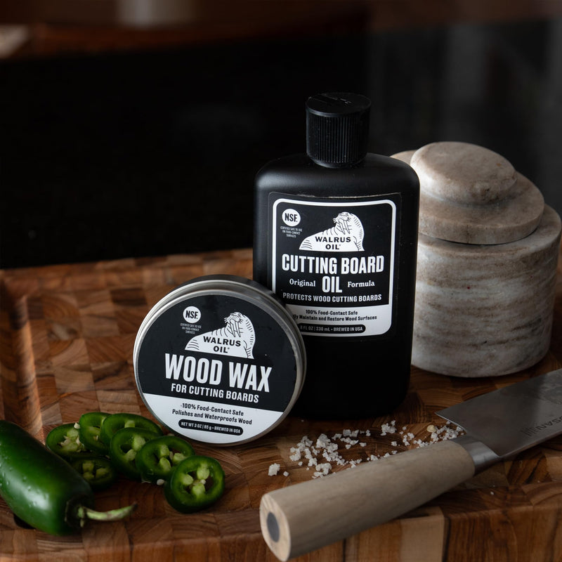 WALRUS OIL - Cutting Board Oil and Wood Wax Set. For Cutting Boards, Butcher Blocks, Wooden Spoons, and Bowls. 100% Food-Safe. (Pack of 2) Set (Pack of 2)