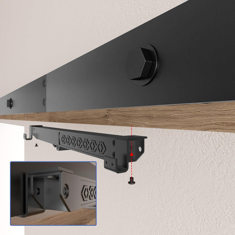 2PCS Barn Door Soft Close Mechanism, Upgraded Universal Weight Compatibility Support Door up to 160lbs, Effortless Opening Smooth Closing Hole-Free Sliding Door Hardware Spring Buffer Damper Black