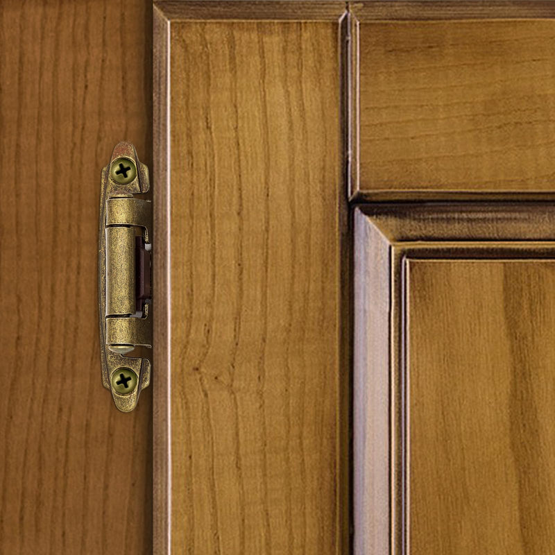Antique Brass Inset Hinges for Kitchen Cabinet Door, 6 Pack (3 Pairs) Self Closing Hidden Kitchen Cabinet Hinge for Cabinet Doors 6 Pack (3 Pairs) Antique Brass