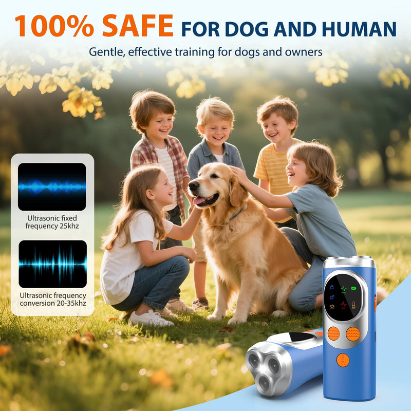 dessports Anti Barking Device for Dogs - 50FT Range Bark Shield for Stopping Bad Behavior - Ultrasonic Dog Bark Deterrent for Training (Blue) Blue