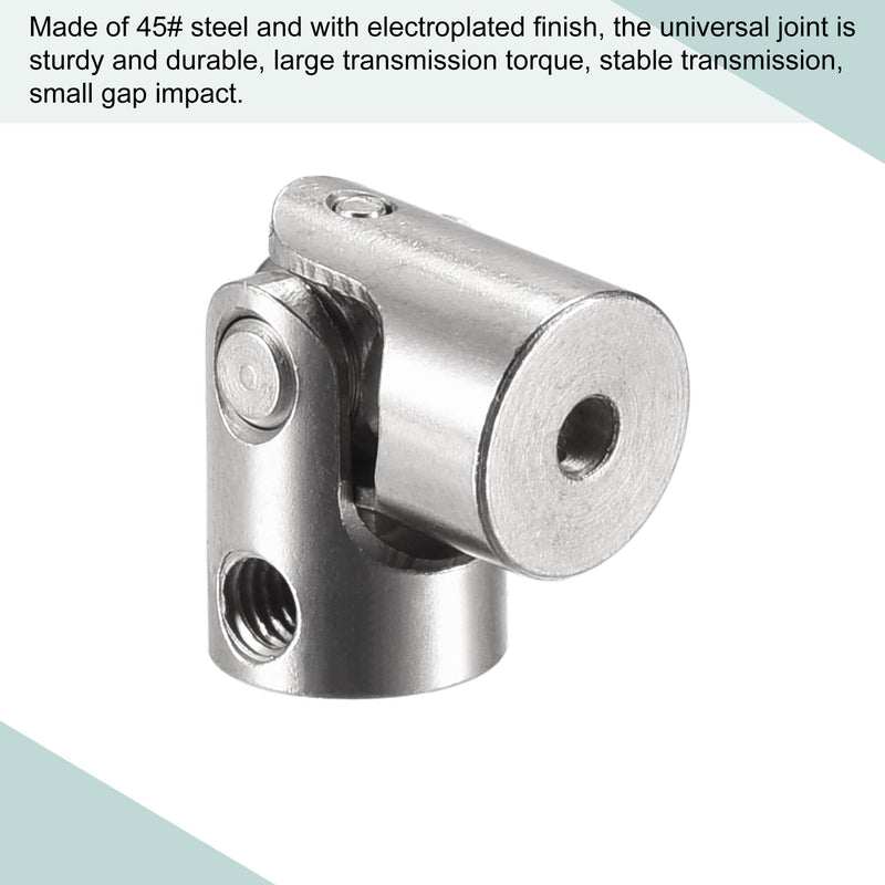MECCANIXITY 2mm to 2mm Inner Dia Rotatable Universal Joint Shaft Coupling Motor Shaft Coupler L18 x D8 with Screws and Wrench for RC Model Pack of 3