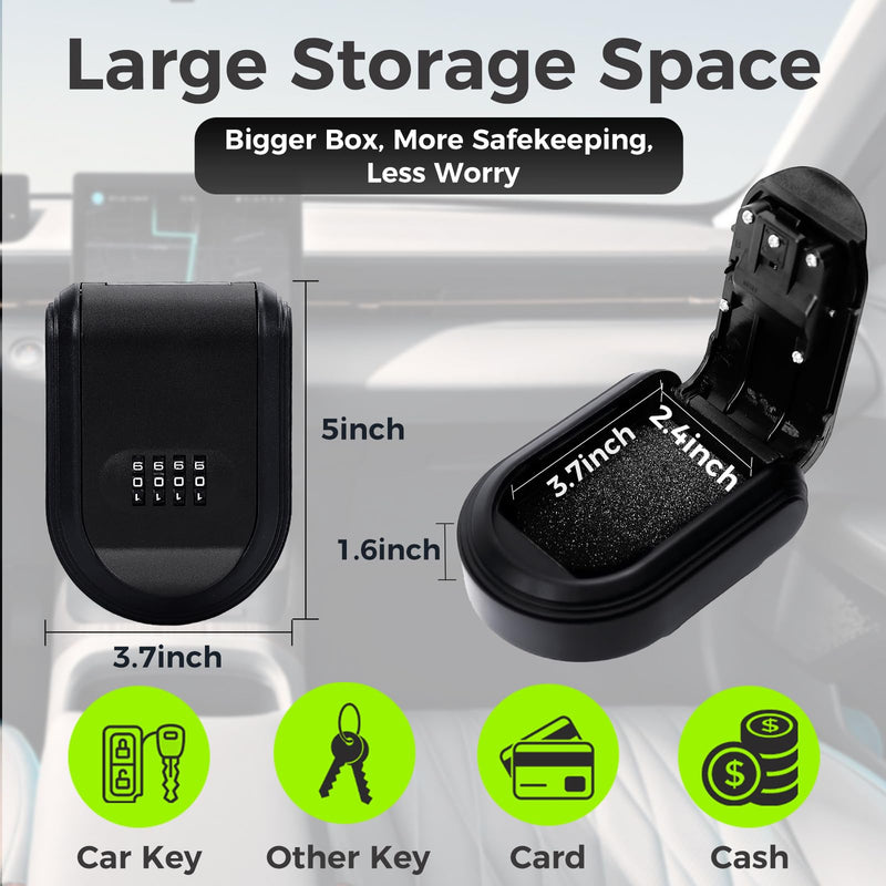 Magnetic Key Holder Box Hide A Key Under Car with Combination Lock with Strong Magnet for Storage Key Indoors, Outdoors Outside