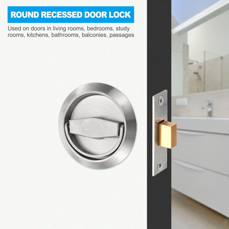 PATIKIL 4.8mm Round Recessed Pull Handle Knob, Pack Recessed Pulls Hidden Concealed Handle Knob with Screws for Sliding Door Drawer, Gold Tone