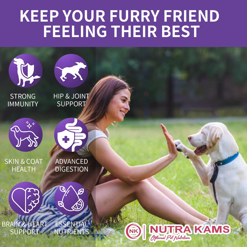 Multivitamin Chews for Dogs, 120 Chews | Supports Growth, Hip & Joint, Skin and Gut Health, Immunity, Urinary and Kidney, Heart, Brain, Liver, Eyes, Antioxidants