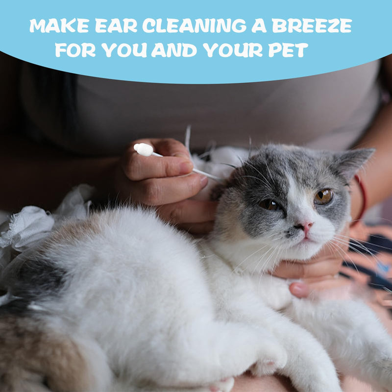 Dog ear cleaner, Dog ear infection treatment,Gourd-shaped cotton swabs designed specifically for cats and dogs, Reducing the risk of injuring the ear canal, for a safer and more reassuring use. - PawsPlanet Australia
