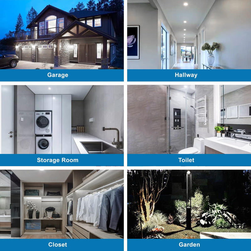 Motion Sensor Light Bulb,Activated Detector Light Bulb Indoor,Dusk to Dawn Security Bulb,13W Equivalent 100W,E26 Base 6000K Daylight,6 Packs LY-A19H001