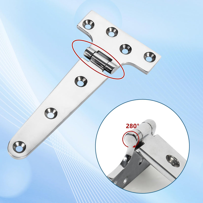 ORLANG 316 Stainless Steel Boat Hatch Hinges, Polished Marine Hinge,Marine Boat Hatch Heavy Duty Hinges with Screws for Boats, Yachts, Doors, Deck,Windows, Cabinets(2/4/8 Pack) 6 x 3 Inch-4Pack