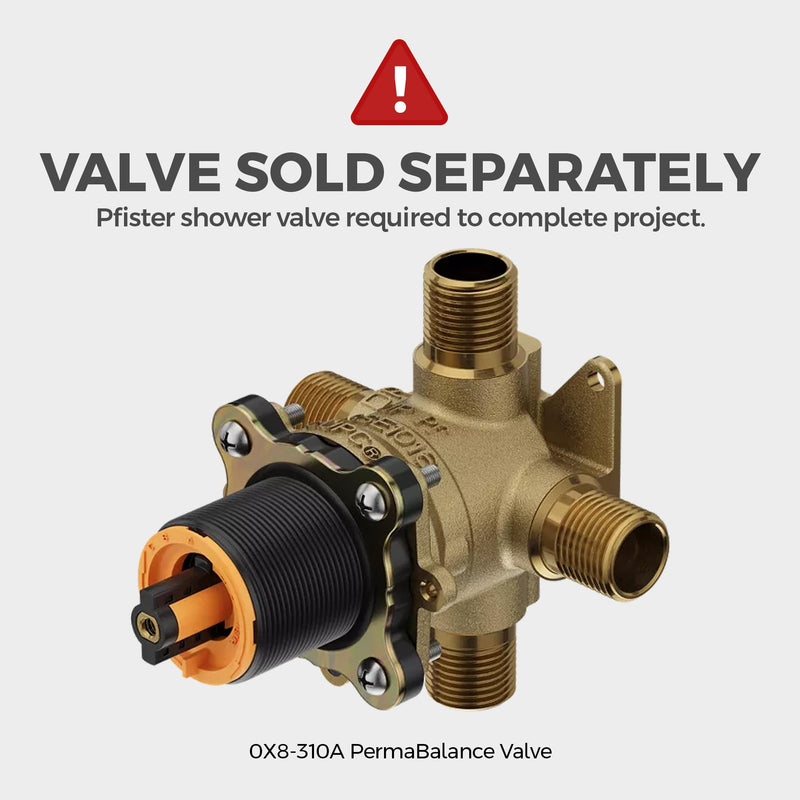 Pfister Pfirst Modern Valve Trim Only (Valve Body Sold Separately), Single Handle, 1-Hole, Brushed Nickel Finish, R89040K 1 Pack