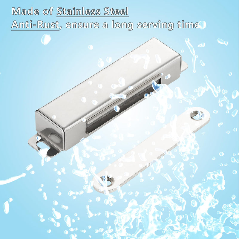 2 Pack | Heavy-Duty Magnetic Door Catch - 90lb Pull Force, Stainless Steel, Anti-Rust, Ideal for Screen Door, Pantry Door, Barn Door and RV Doors. Large-90Lbs 2