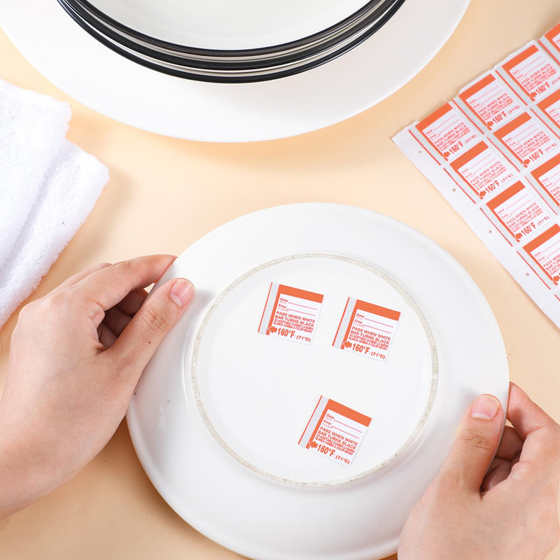 24 Count Dishwasher Temperature Test Strips 160°f Heat Test Labels for Commercial Home Dishwashers Waterproof Adhesive Stickers