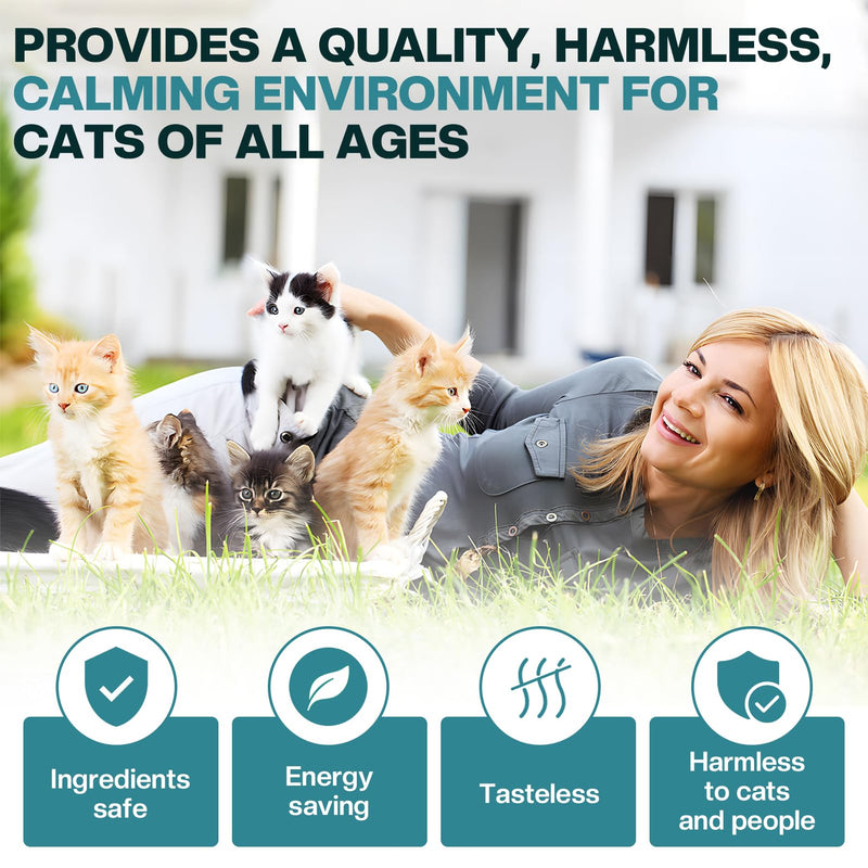 Calm Relaxing Pheromone for Cats kit 48ml Refill Fits All Common Diffuser Plug in