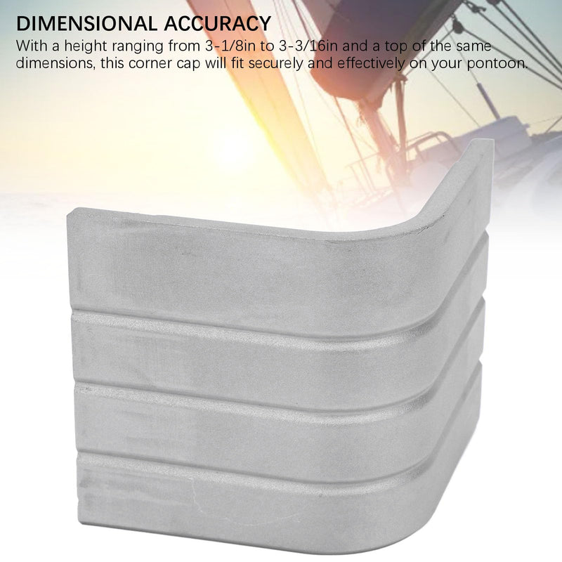 Yoidesu 2Pcs Pontoon Corner Cap, Aluminum Boat Deck Corner Cap for 90 Deg Rounded Corners, Height: 3-1/8in to 3-3/16in Top 3-1/8in to 3-3/16in