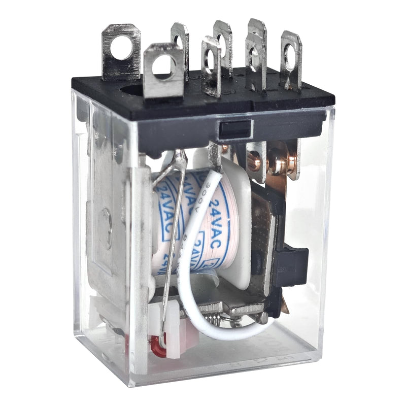 2PCS LY2-AC24 General Purpose Power Relay - DPDT 10A Contact Rating, 24VAC Rated Voltage, 46Ma at 60hz Rated Load Current - Reliable Electric Signal Control for Low Current Applications 2