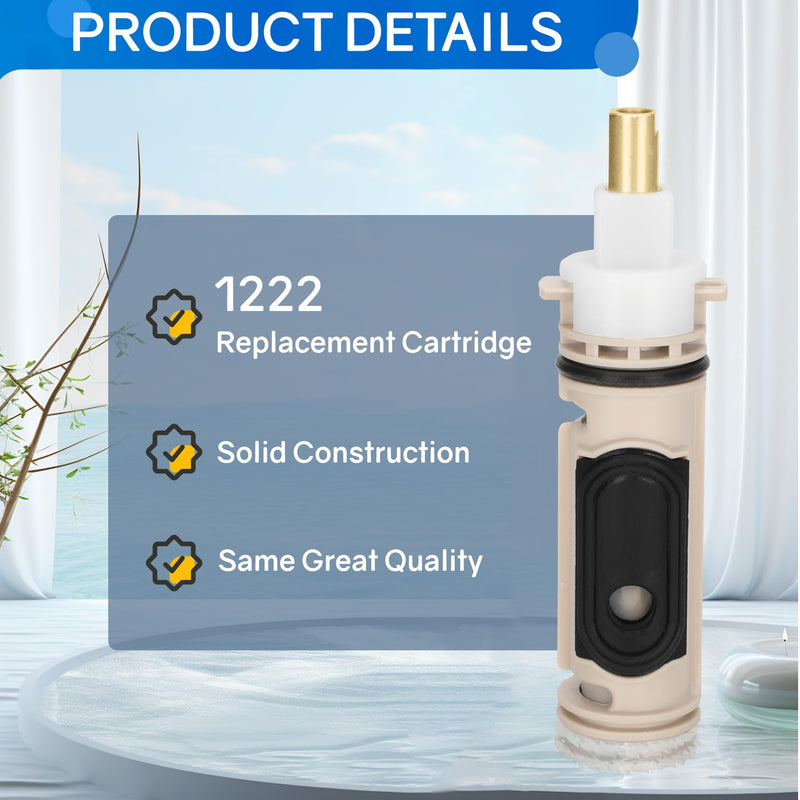 1222 Replacement Cartridge Kit for Moen One-Handle Posi Temp Faucets,Replacement Compatible with Moen Tub Shower，Durable Brass & Plastic(Silicone Oil Included,Retainer Clip,Installation Instructions) 1222 Cartridge-1 Pack