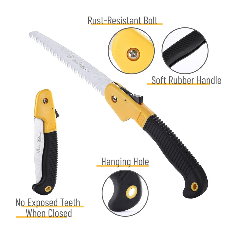 Bates- Folding Saw, 7-Inch, Hand Saw, Pruning Saw, Camping Saw, Hand Saws for Tree Trimming, Folding Hand Saw, Foldable Saw, Small Hand Saw, Folding Camp Saw, Hand Saw for Tree Cutting
